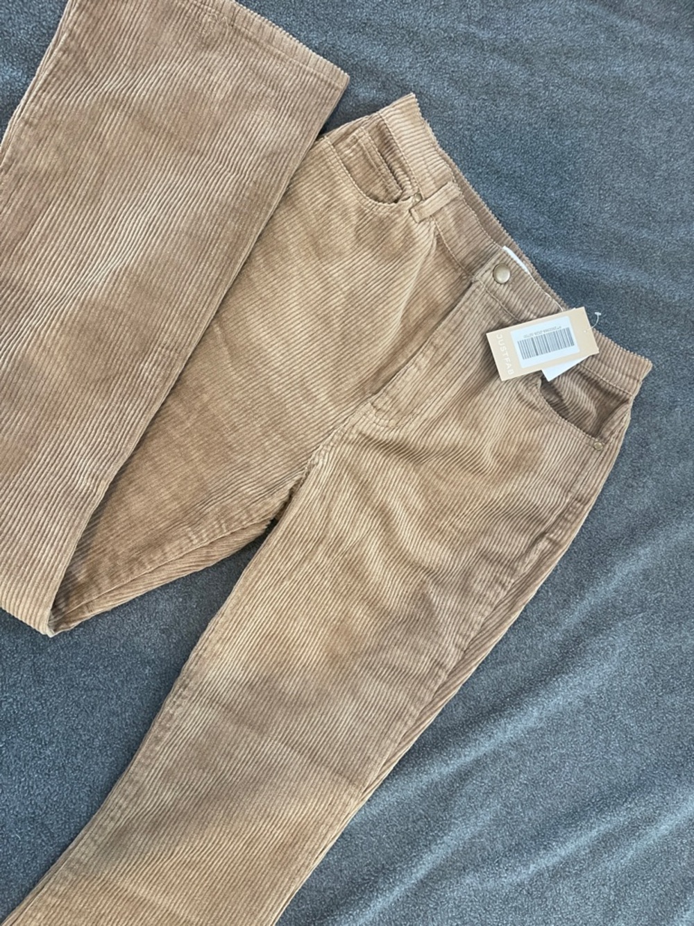 JustFab Tan Corduroy Boot Cut Pants